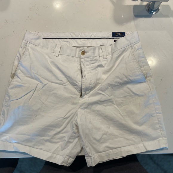 WHITE POLO RALPH LAUREN SHORTS - Picture 1 of 2